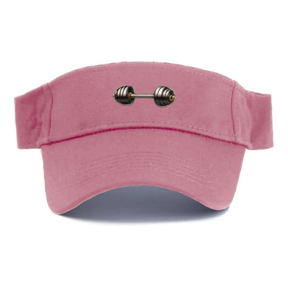Embroidered patch design - WEIGHTLIFTING BARBELL - heavy barbell with plates in silver and - Visor - Pink