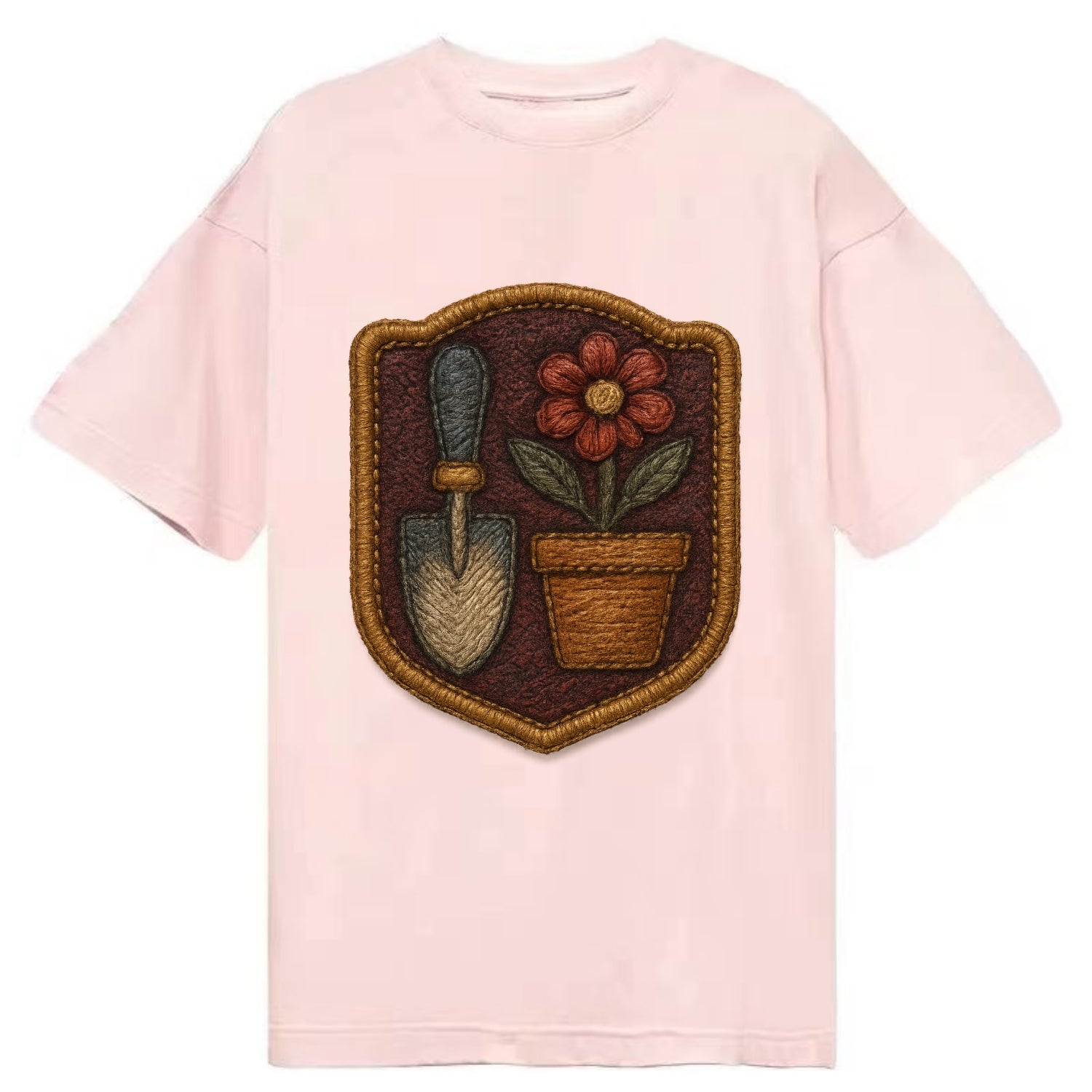 Garden trowel with flower pot - gardener badge - Classic T-shirt - Pink