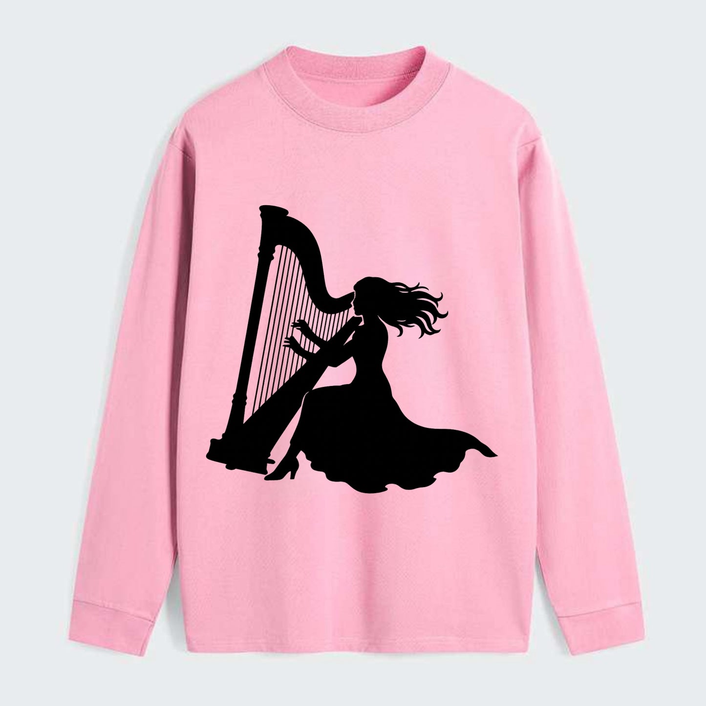 Harpist playing ethereal melody - Classic Long Sleeve Shirt - Pink