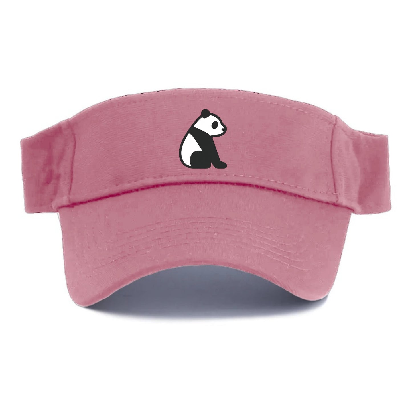 Panda - Black and white sitting pose flat side profile - Visor - Pink
