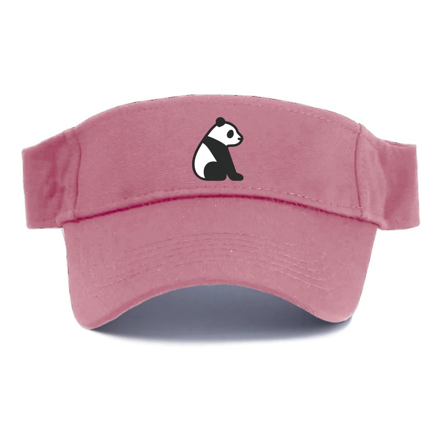 Panda - Black and white sitting pose flat side profile - Visor - Pink