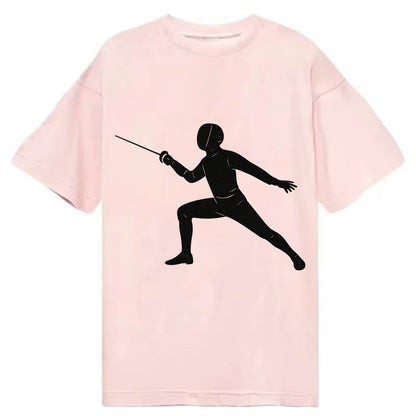 Fencer in lunge position - Classic T-shirt - Pink
