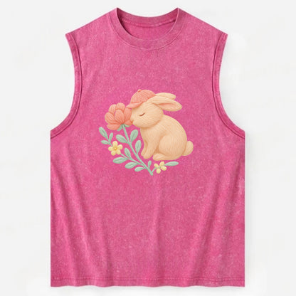 Peach Bunny - Vintage Washed Tank - Pink