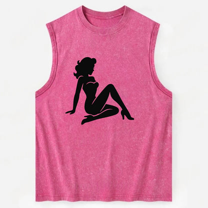 Pin-up girl classic pose - Vintage Washed Tank - Pink