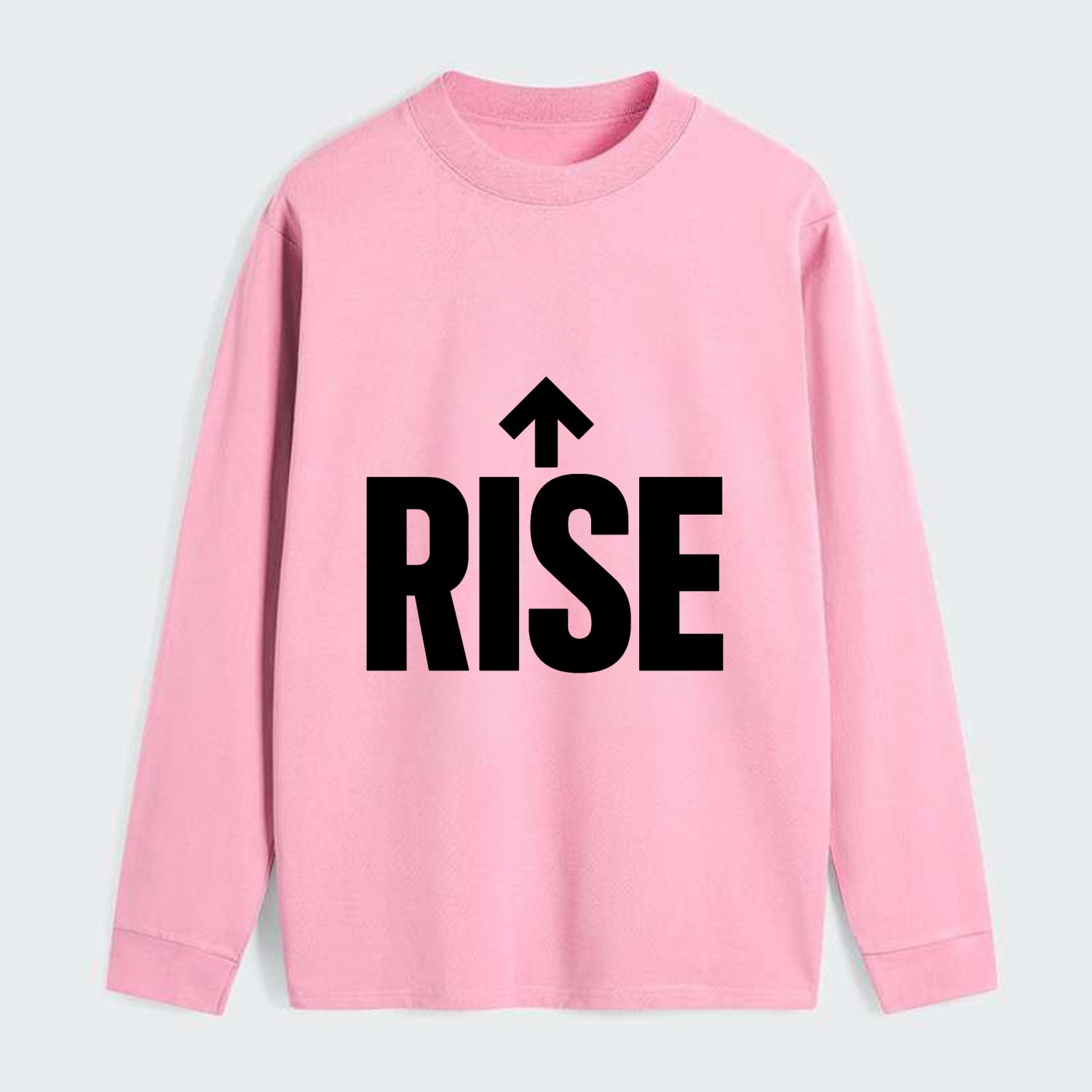 Bold typography design - "RISE" - getting up, ascending, elevating - Classic Long Sleeve Shirt - Pink