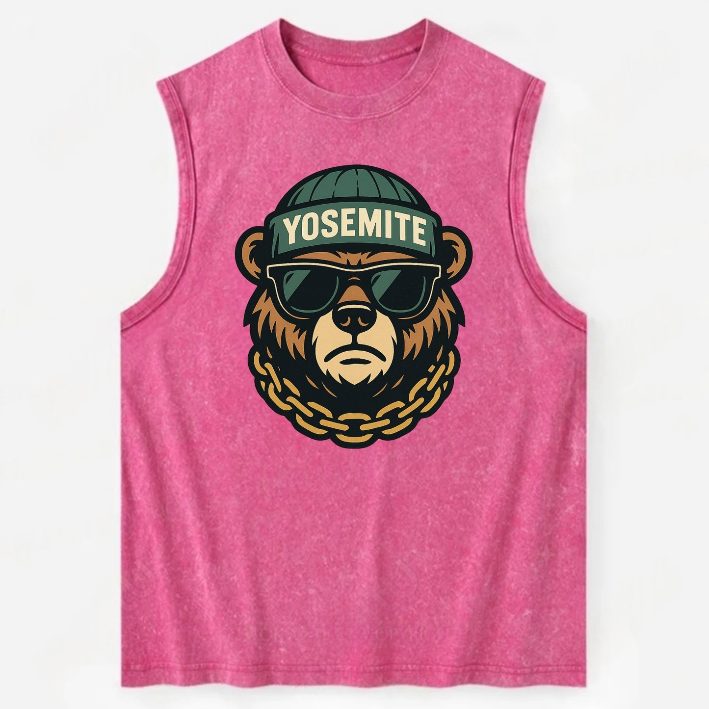 Yosemite Bear - Vintage Washed Tank - Pink