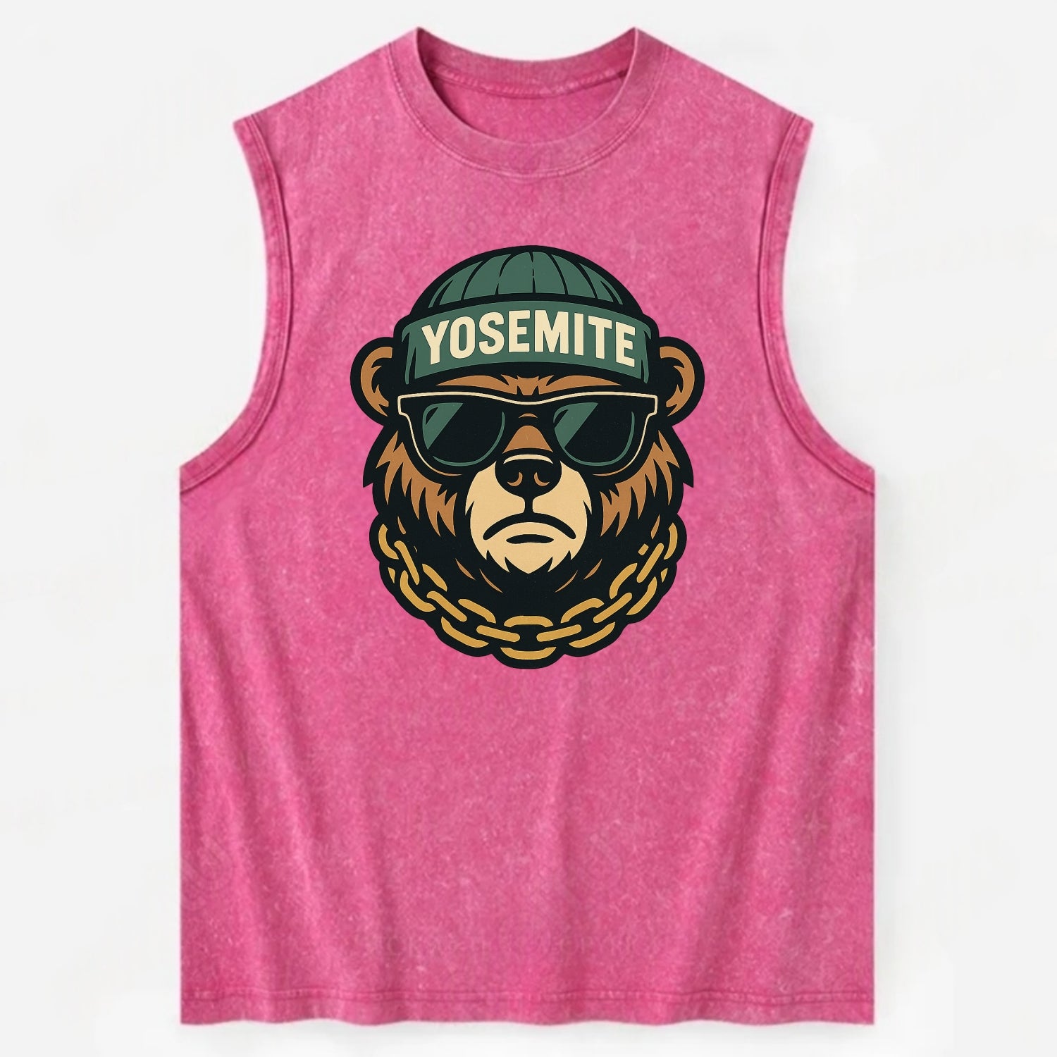 Yosemite Bear - Vintage Washed Tank - Pink