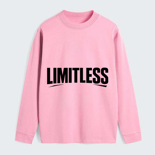 Bold typography design - "LIMITLESS" - no boundaries, infinite potential - Classic Long Sleeve Shirt - Pink