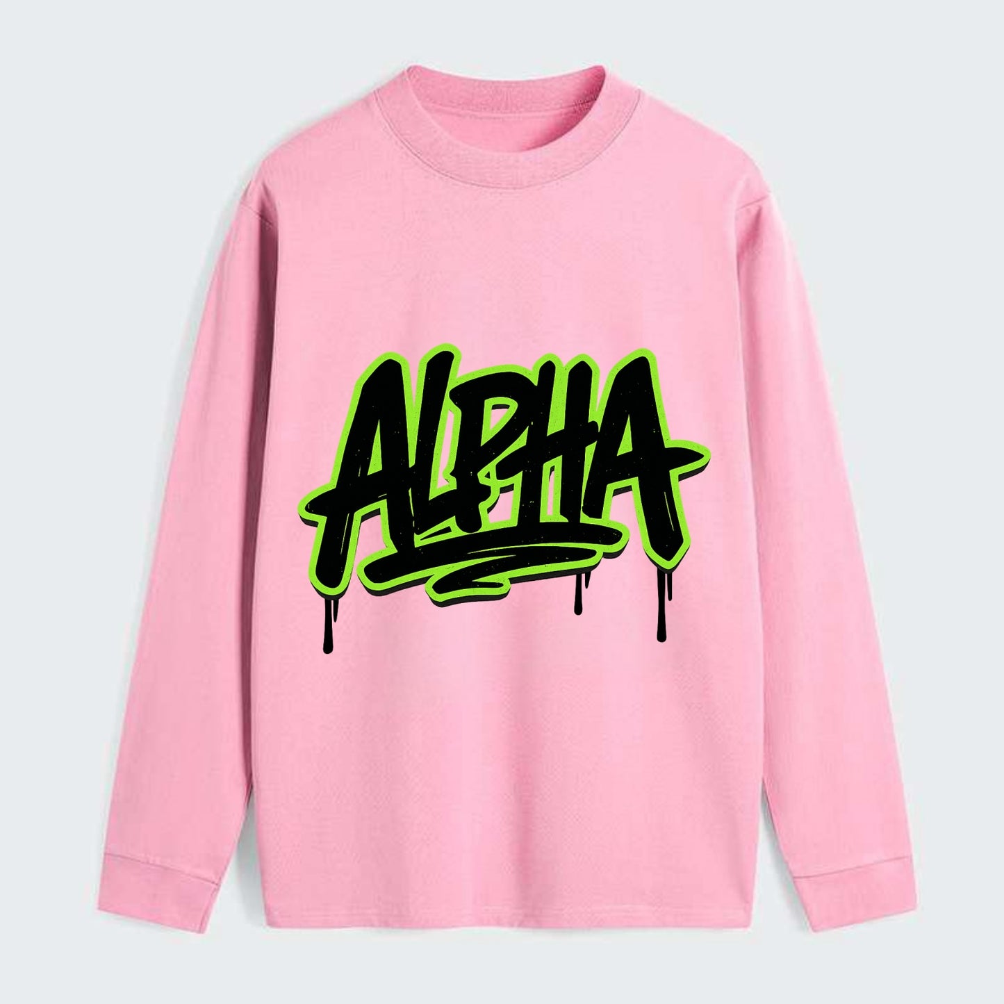 Bold typography design - "ALPHA" - leader of the pack - Classic Long Sleeve Shirt - Pink