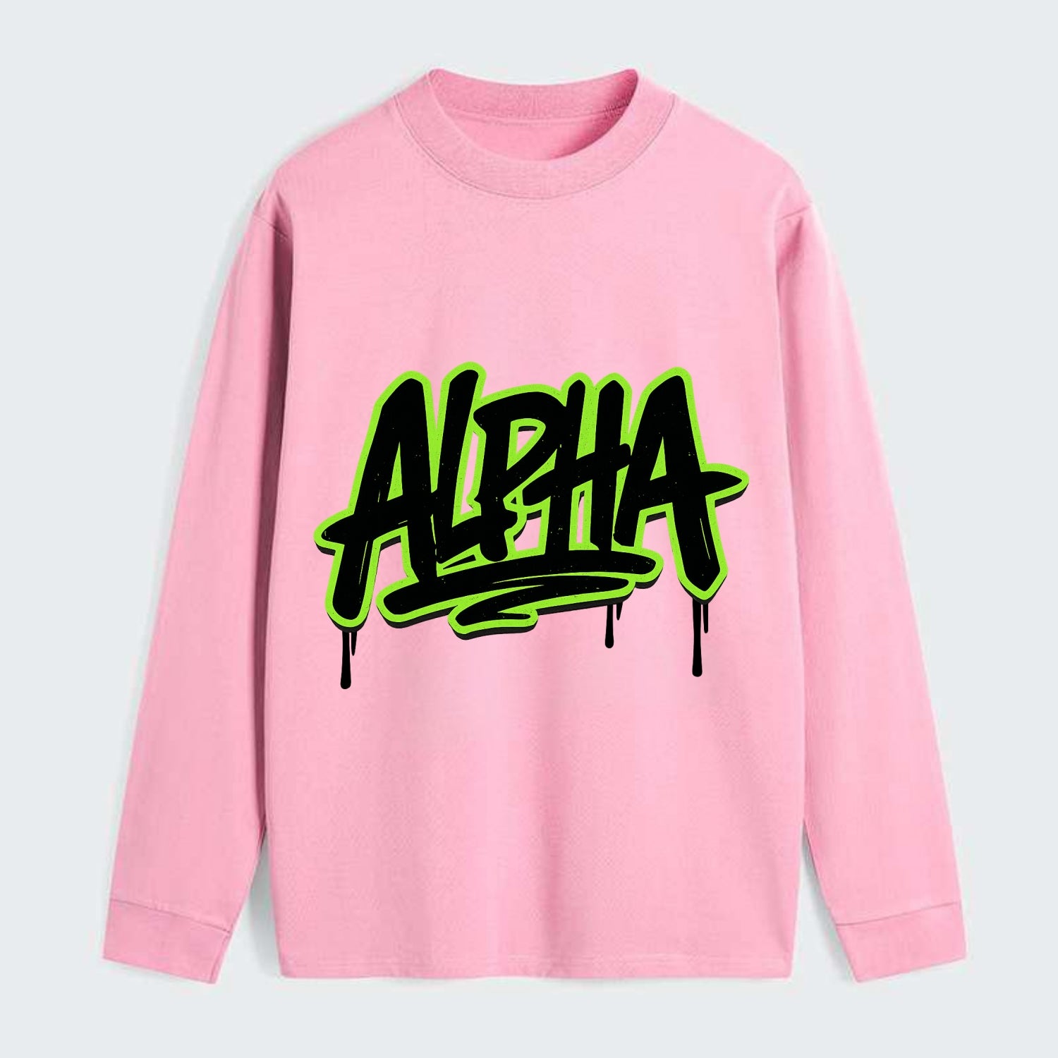 Bold typography design - "ALPHA" - leader of the pack - Classic Long Sleeve Shirt - Pink