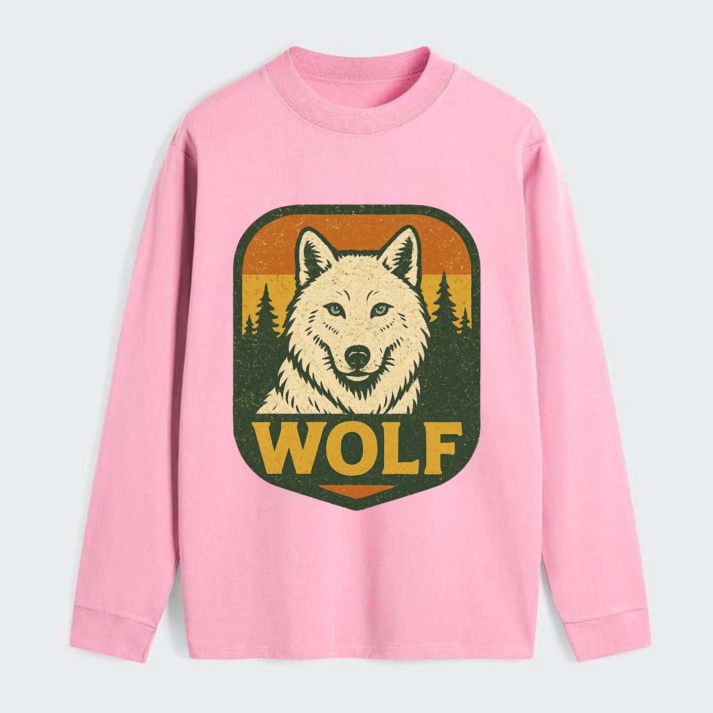 Arctic White Wolf  - Classic Long Sleeve Shirt - Pink
