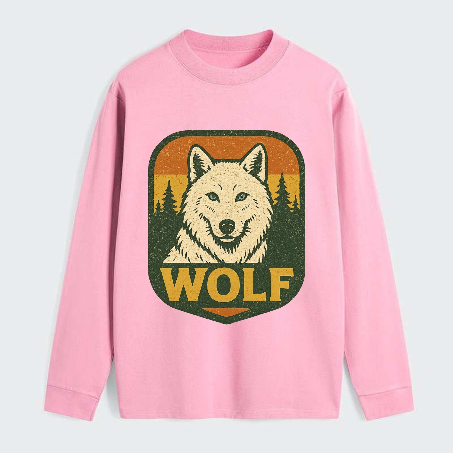 Arctic White Wolf  - Classic Long Sleeve Shirt - Pink