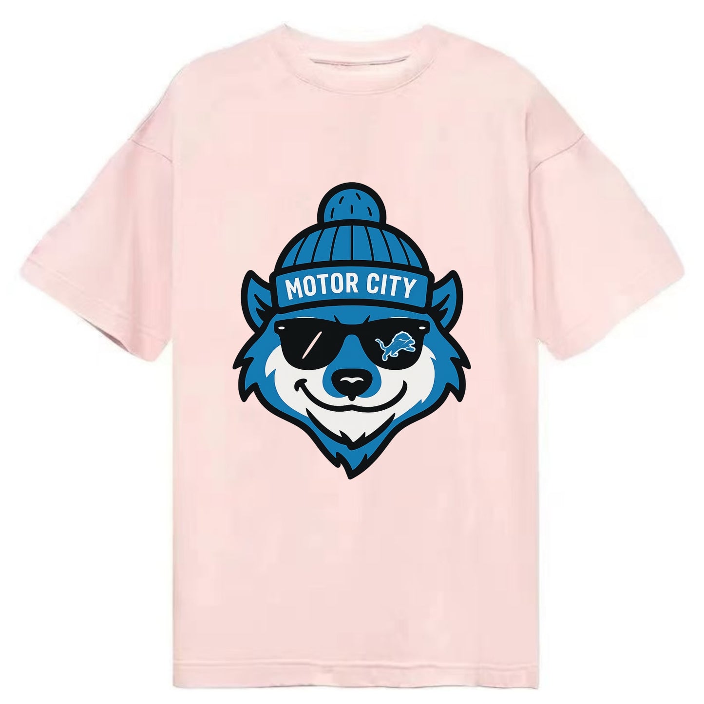 Motor City Wolverine wearing Lions beanie with gear patch and wayfarer sunglasses - Classic T-shirt - Pink