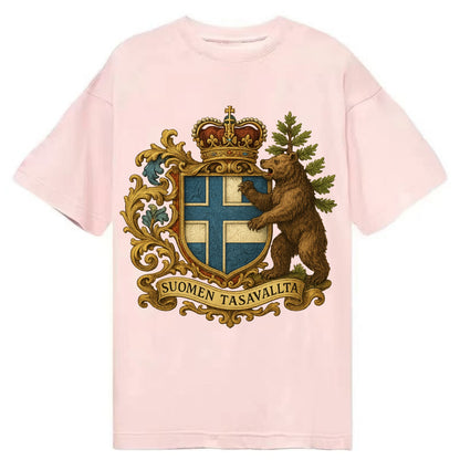 Finland Brown Bear Emblem  - Classic T-shirt - Pink