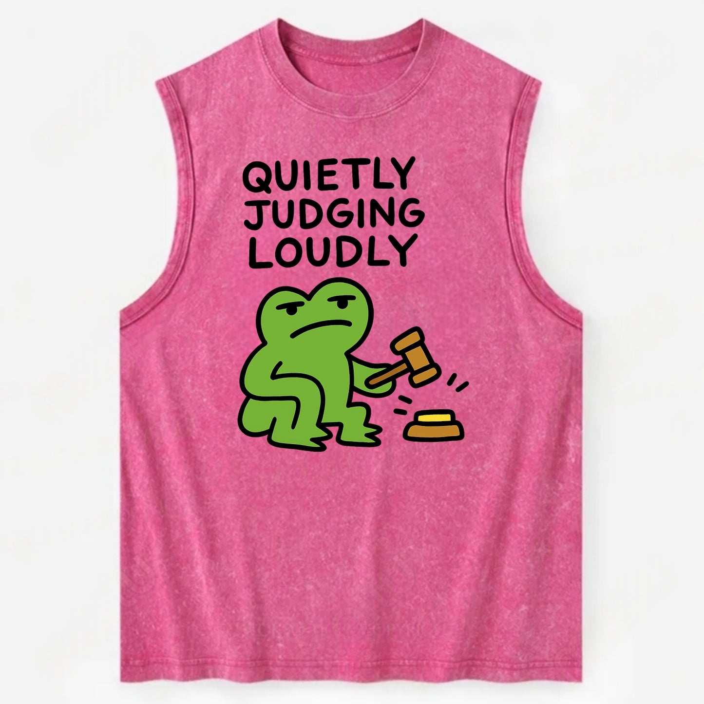 QUIETLY JUDGING LOUDLY | Silent gavel banging - Vintage Washed Tank - Pink