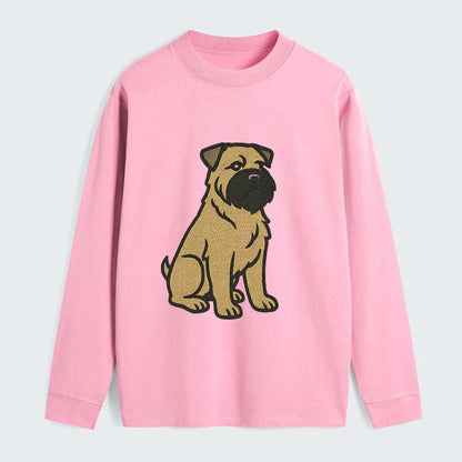 Bouvier des Flandres - Fawn rough coat embroidered design - Classic Long Sleeve Shirt - Pink
