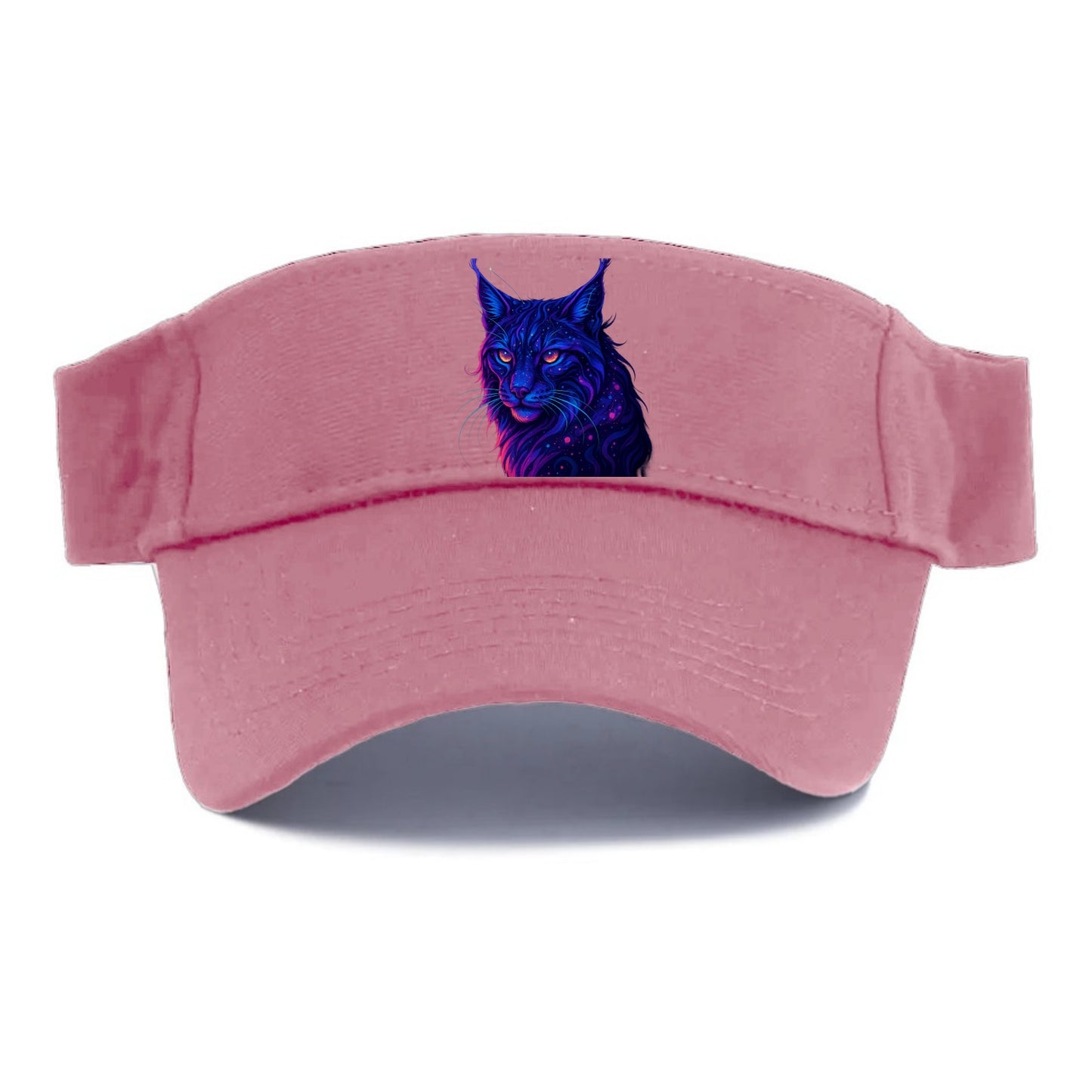 Stealthy lynx with ear tufts forming constellation patterns, nebula spots across the body, - Visor - Pink
