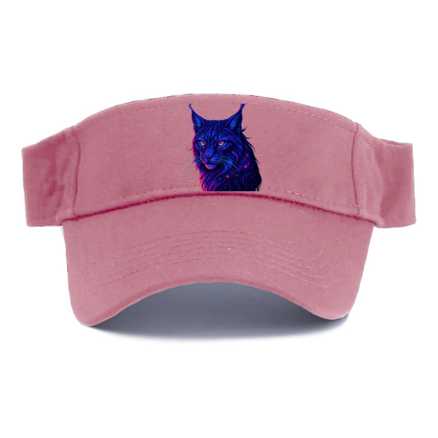 Stealthy lynx with ear tufts forming constellation patterns, nebula spots across the body, - Visor - Pink