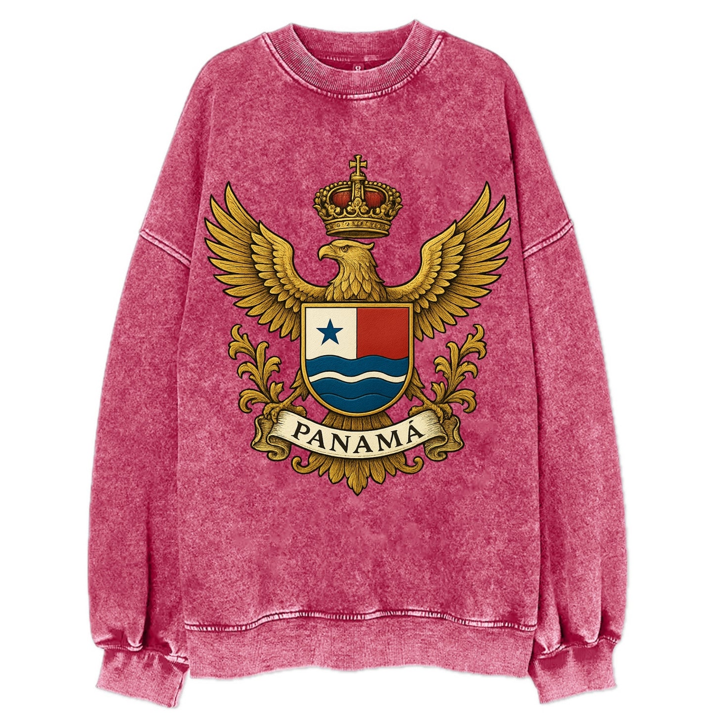 Panama Heritage Badge  - Vintage Sweatshirt - Pink
