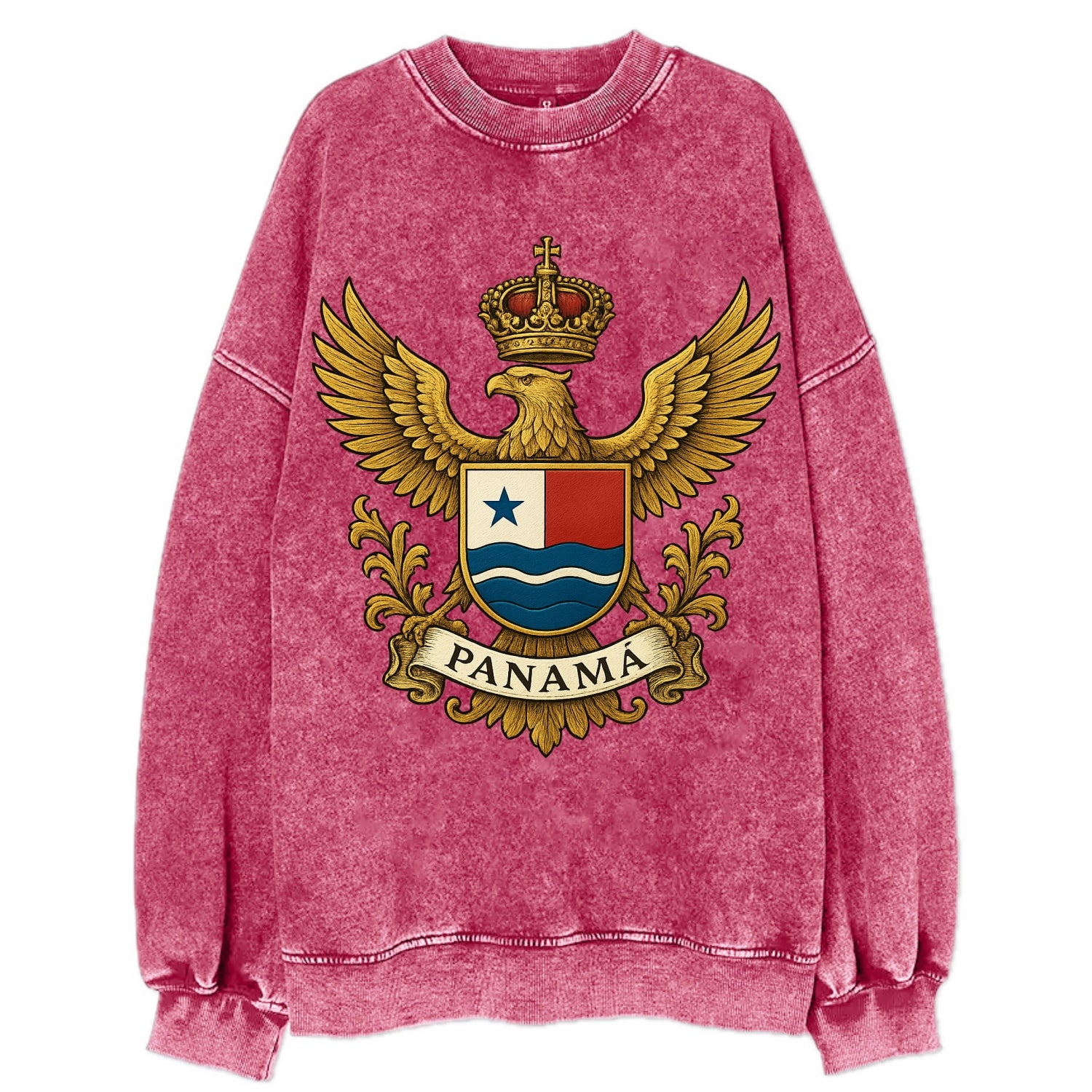 Panama Heritage Badge  - Vintage Sweatshirt - Pink
