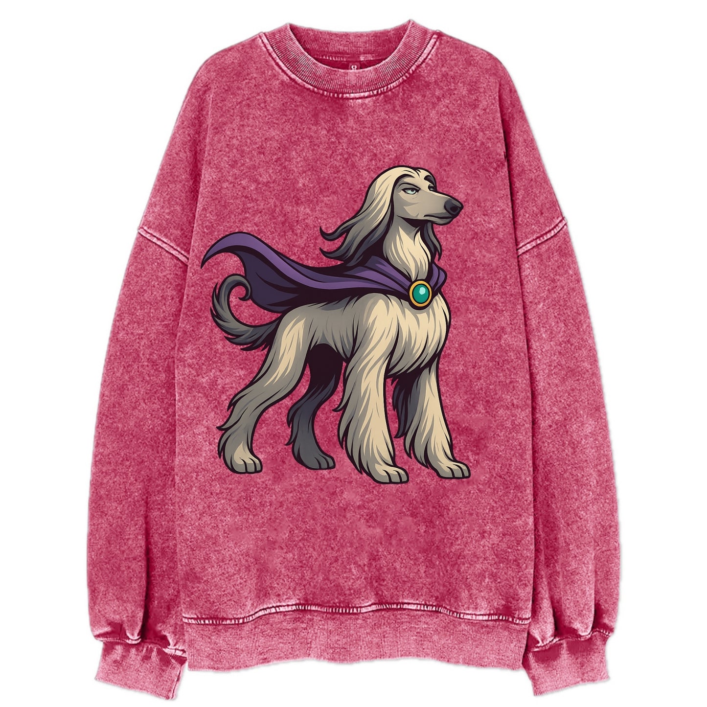 Afghan Hound Mystic Hero  - Vintage Sweatshirt - Pink