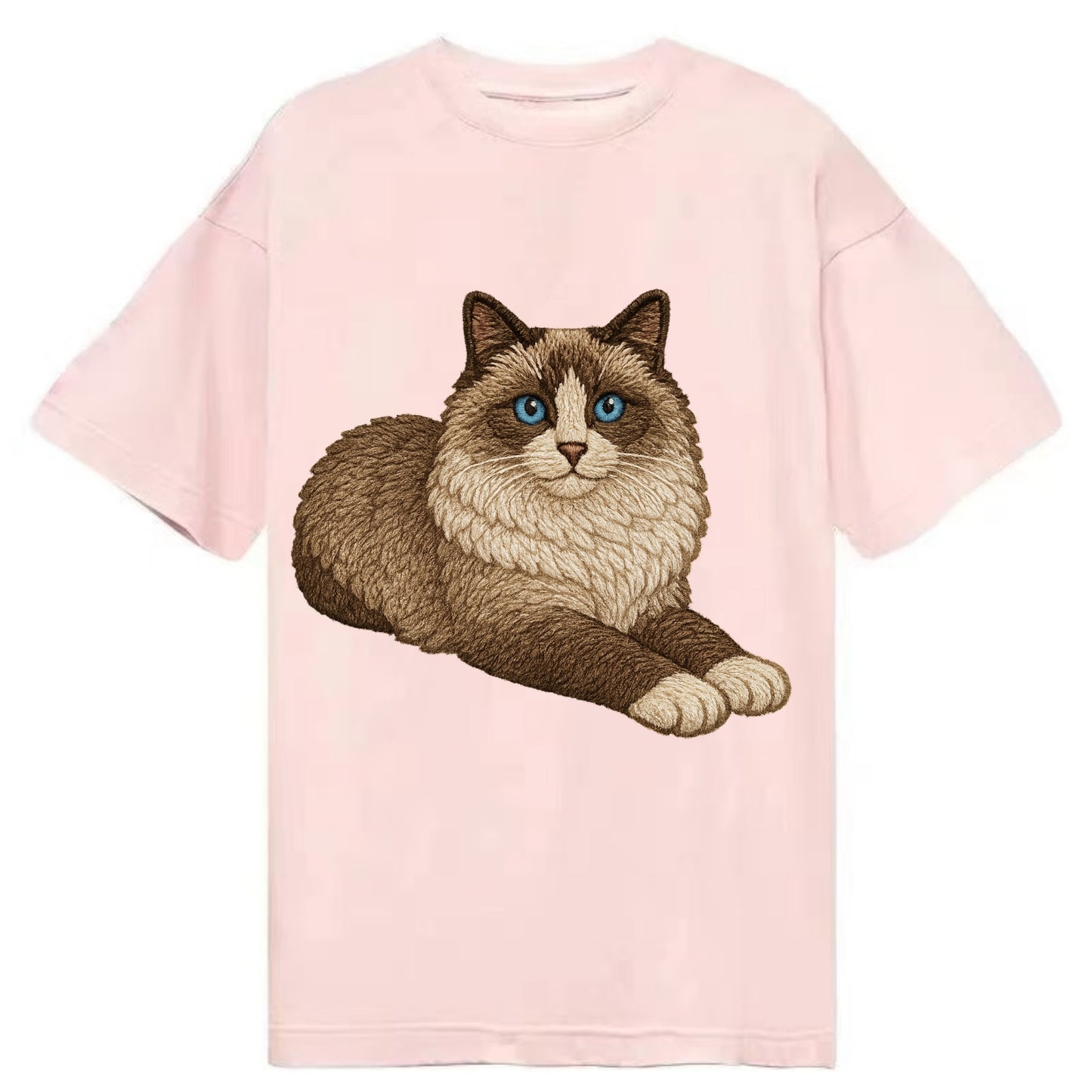 Ragdoll  relaxed lying down with head up Classic T-shirt - Pink