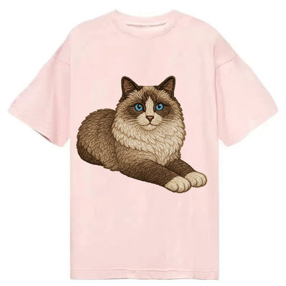 Ragdoll  relaxed lying down with head up Classic T-shirt - Pink