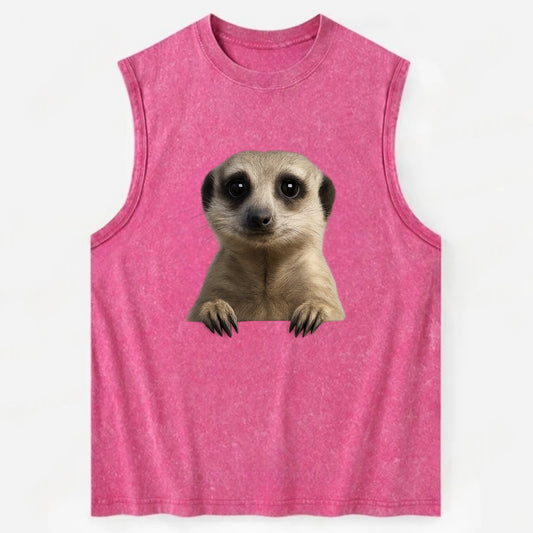 Meerkat  - Vintage Washed Tank - Pink