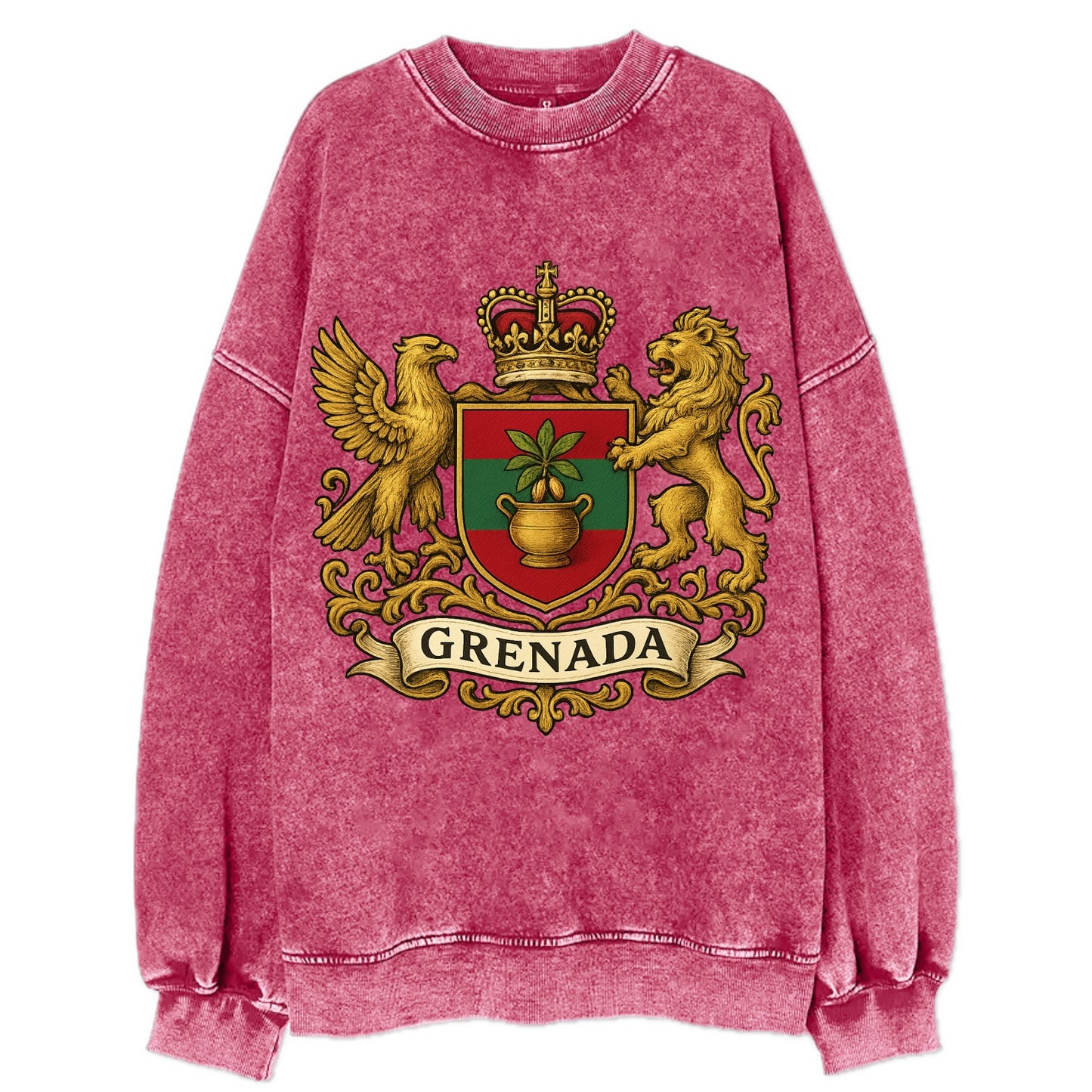 Grenada Heritage Badge  - Vintage Sweatshirt - Pink