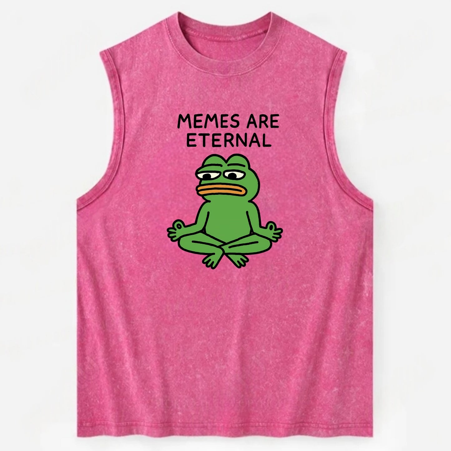 MEMES ARE ETERNAL | Immortal pepe meditating - Vintage Washed Tank - Pink