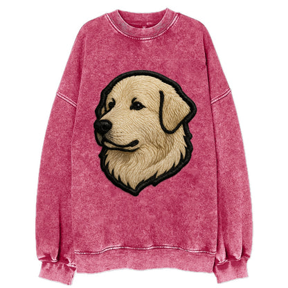 Great Pyrenees - Trendy fluffy giant des - Vintage Sweatshirt - Pink