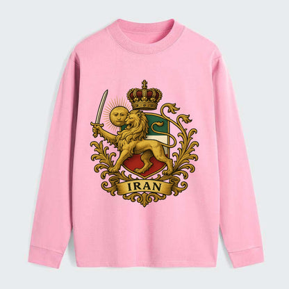 Royal Iran Coat Of Arms - Classic Long Sleeve Shirt - Pink