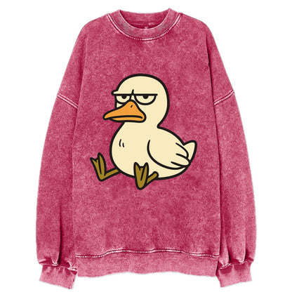 The Duck Judging Silently - Vintage Sweatshirt - Pink