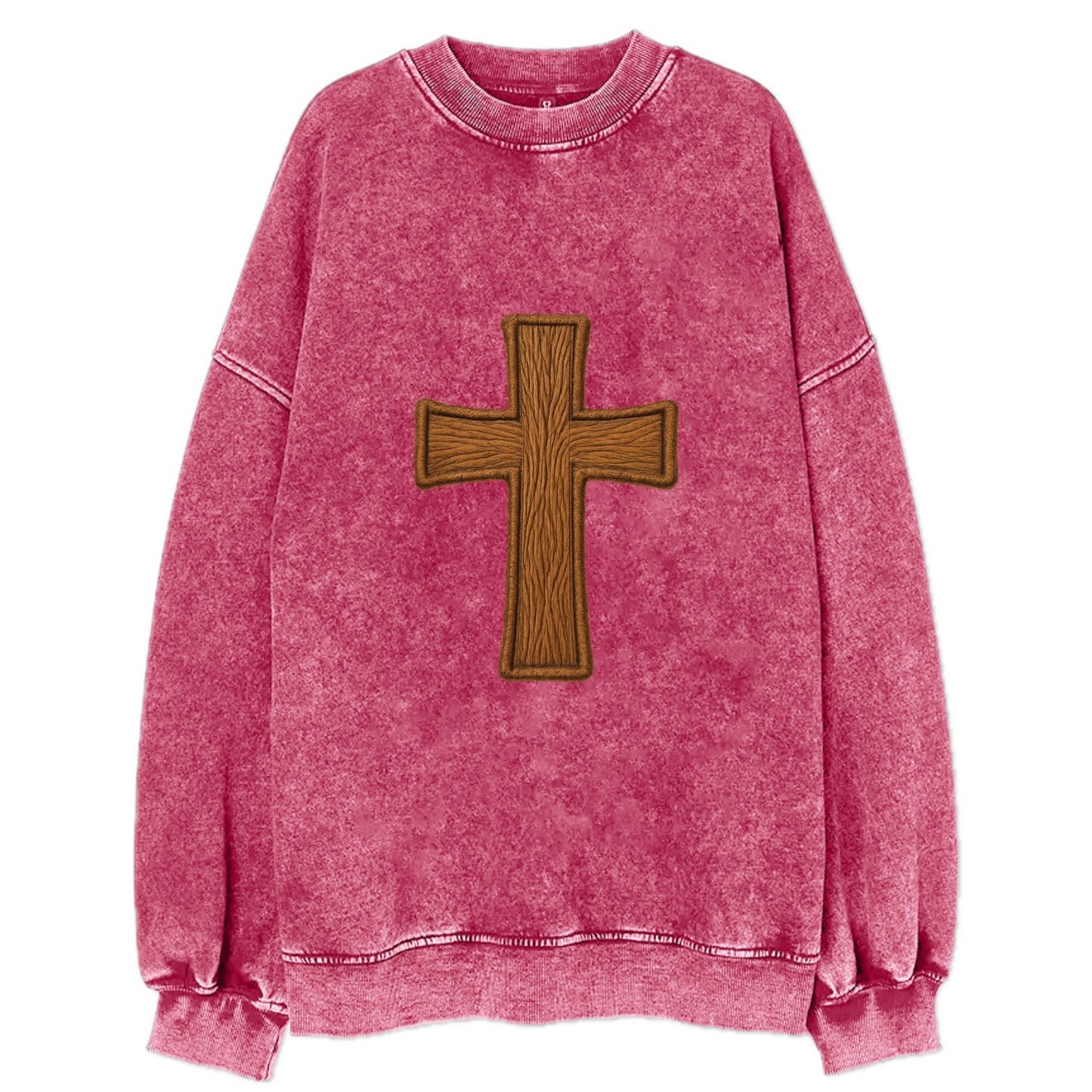 Carved Cross  - Vintage Sweatshirt - Pink