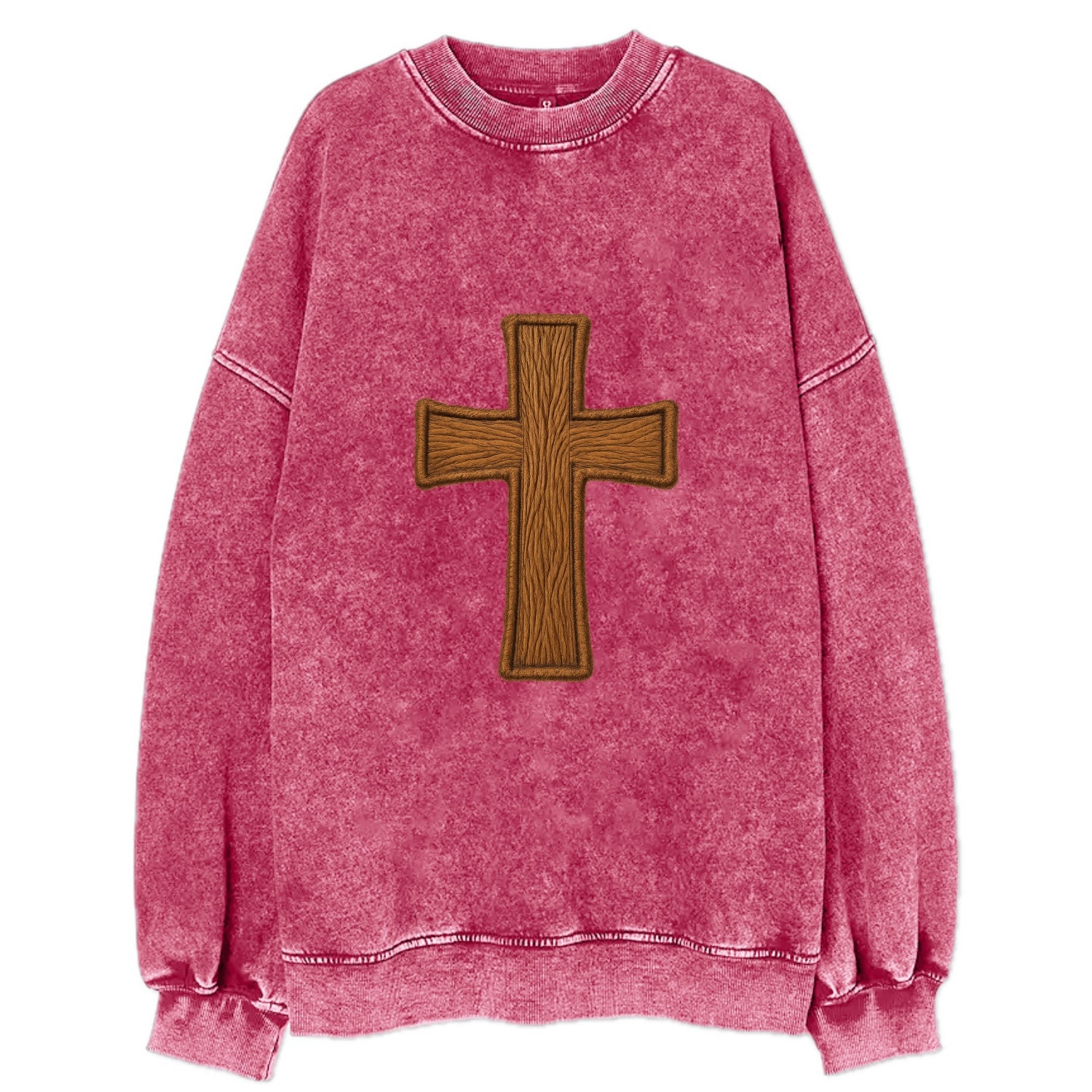 Carved Cross  - Vintage Sweatshirt - Pink