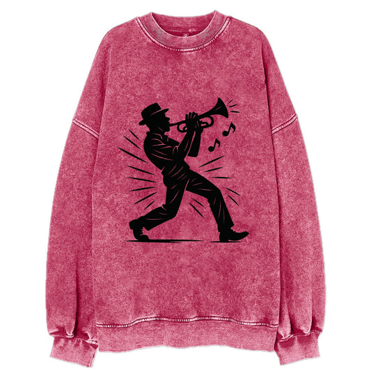 New Orleans jazz musician street corner - Vintage Sweatshirt - Pink