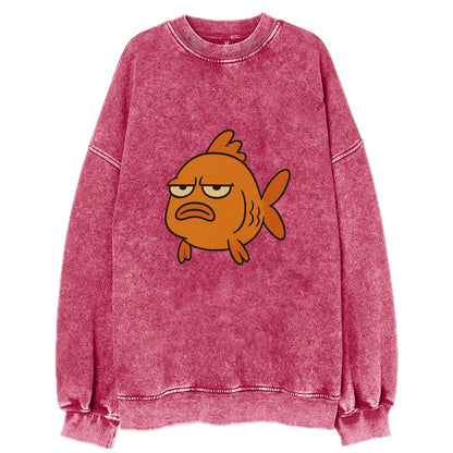 The Goldfish Judging Silently - Vintage Sweatshirt - Pink