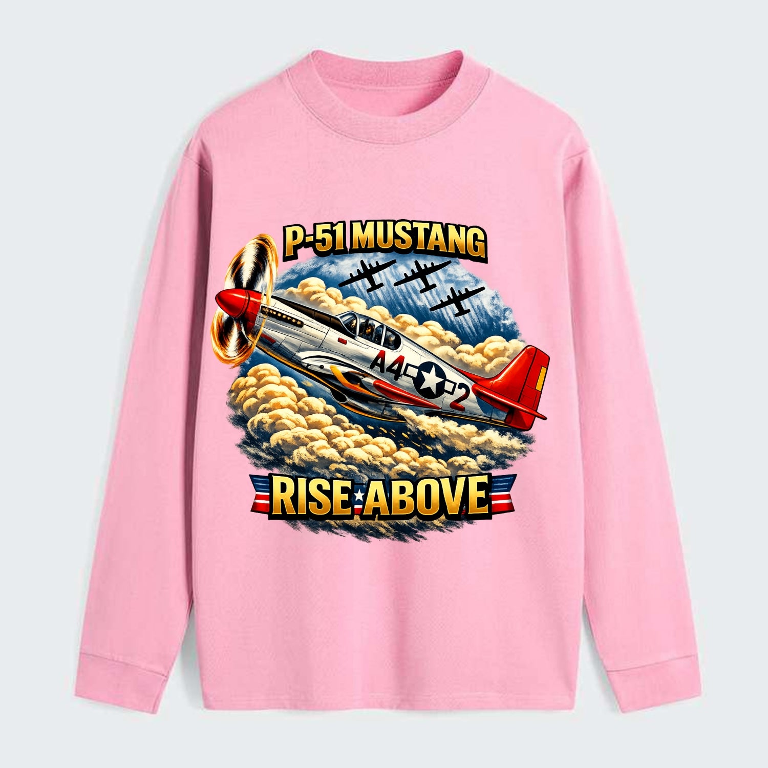 P 51 Mustang Rise Above - Classic Long Sleeve Shirt - Pink