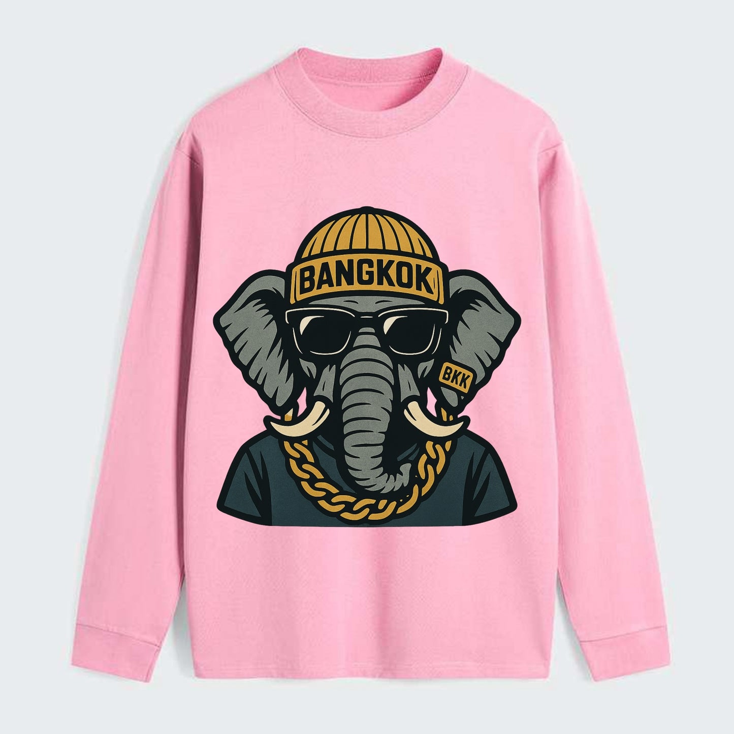 Bangkok Elephant - Classic Long Sleeve Shirt - Pink