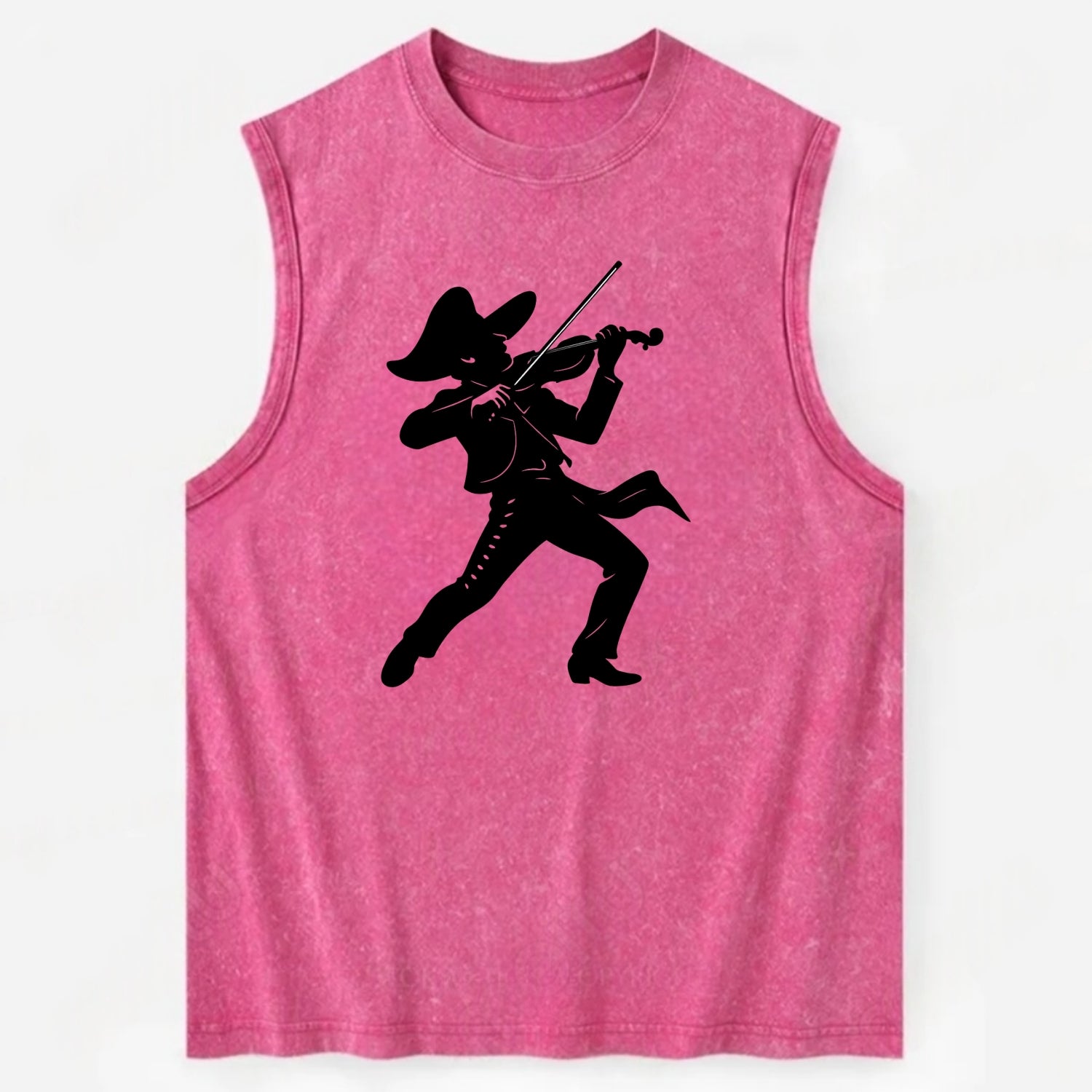 Mariachi violinist passionate performance - Vintage Washed Tank - Pink