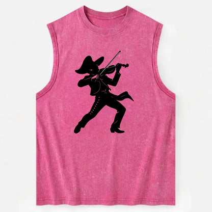 Mariachi violinist passionate performance - Vintage Washed Tank - Pink