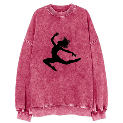 Contemporary dancer leap mid-air - Vintage Sweatshirt - Pink
