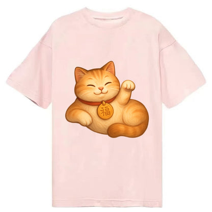 Maneki Neko Pose - Classic T-shirt - Pink