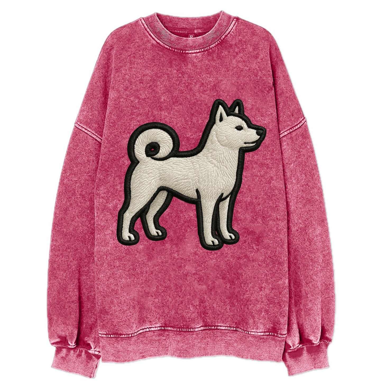 Kishu Ken - Contemporary white hunter de - Vintage Sweatshirt - Pink