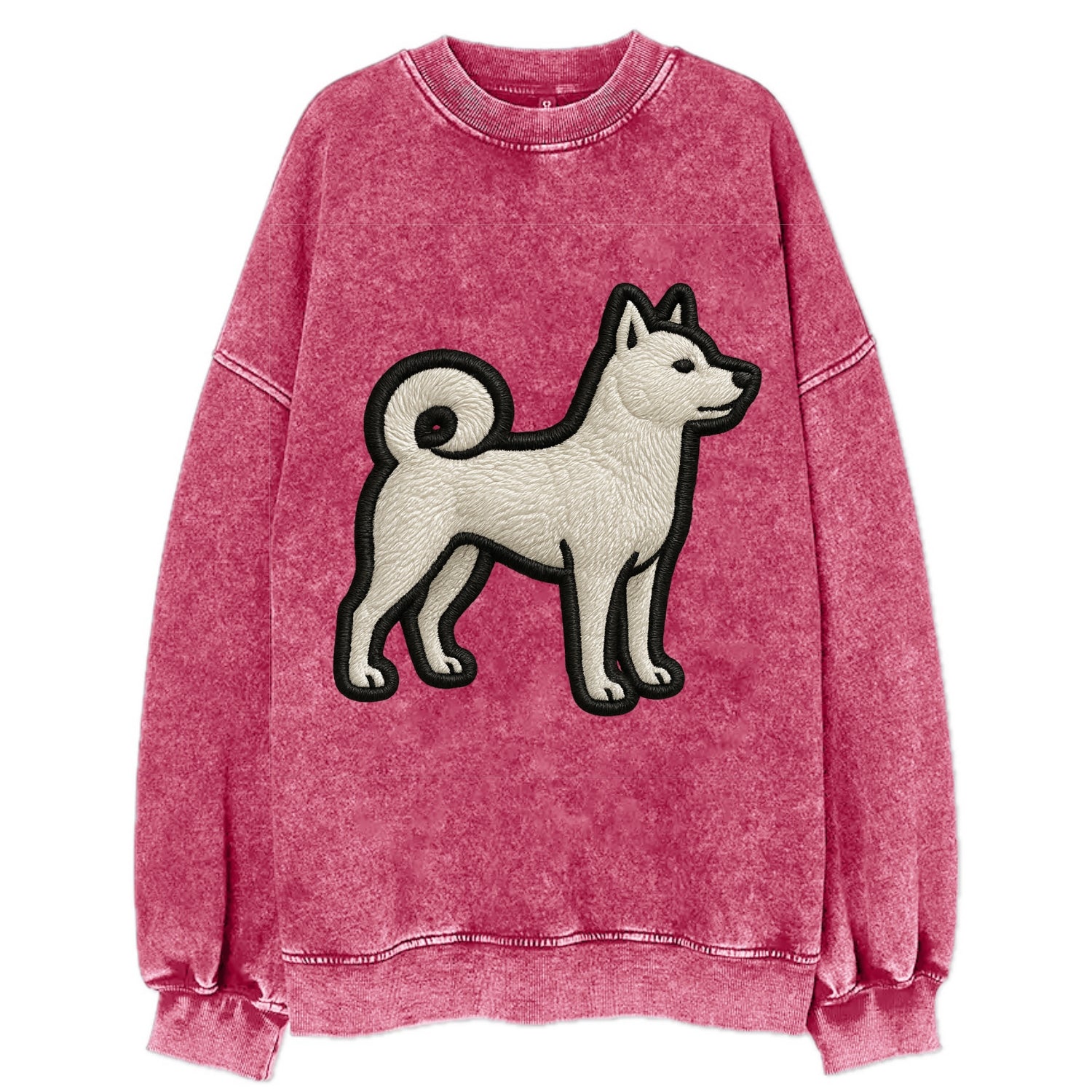 Kishu Ken - Contemporary white hunter de - Vintage Sweatshirt - Pink