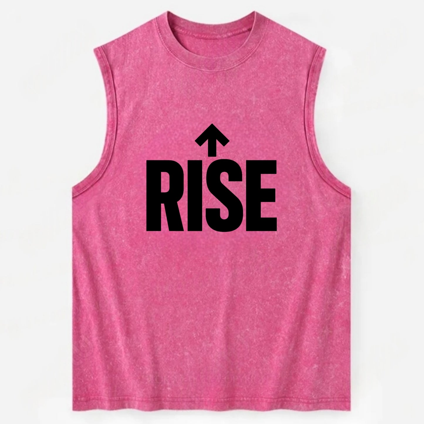 Bold typography design - "RISE" - getting up, ascending, elevating - Vintage Washed Tank - Pink