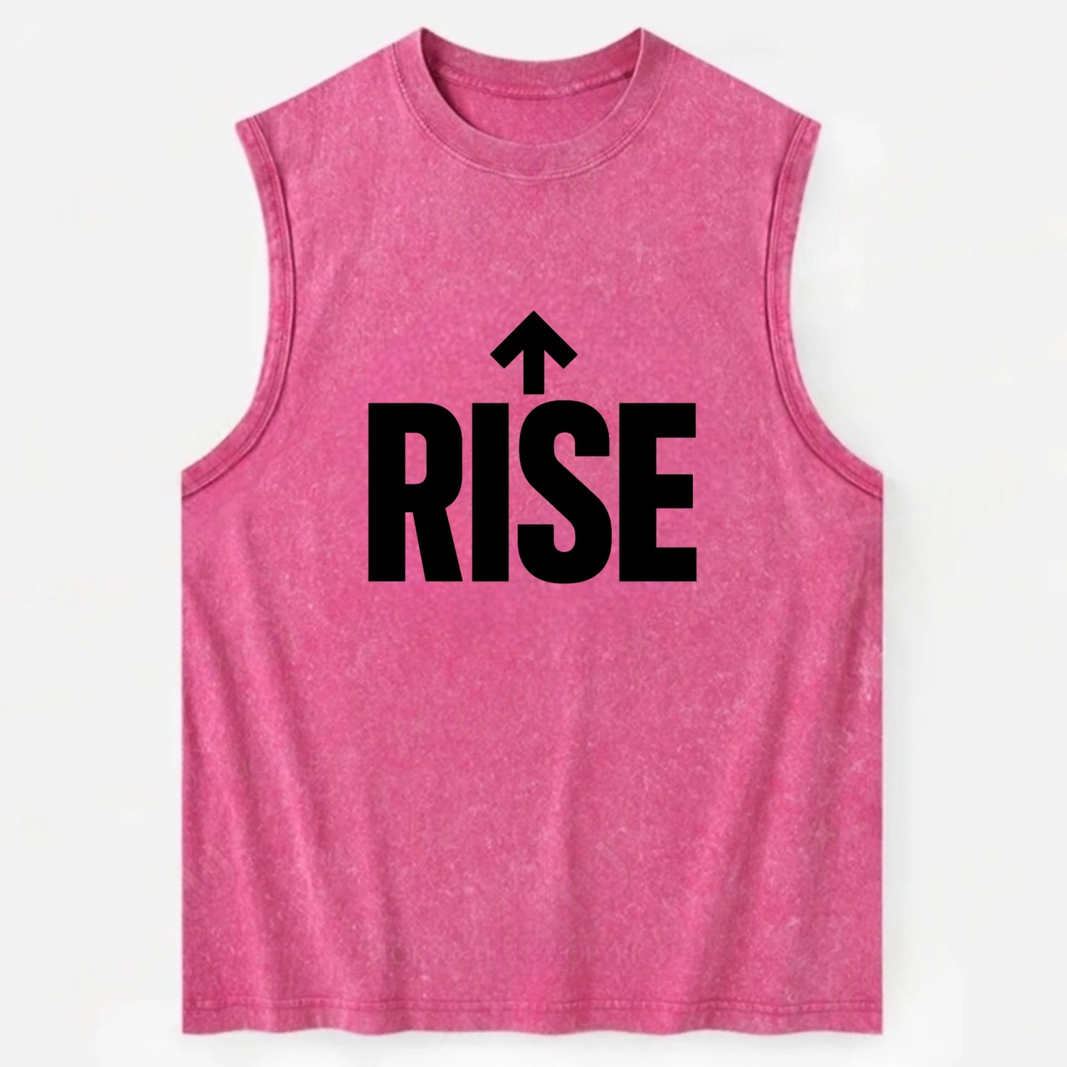 Bold typography design - "RISE" - getting up, ascending, elevating - Vintage Washed Tank - Pink