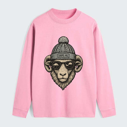 Chapel Hill Tar Heel Ram wearing UNC bea - Classic Long Sleeve Shirt - Pink