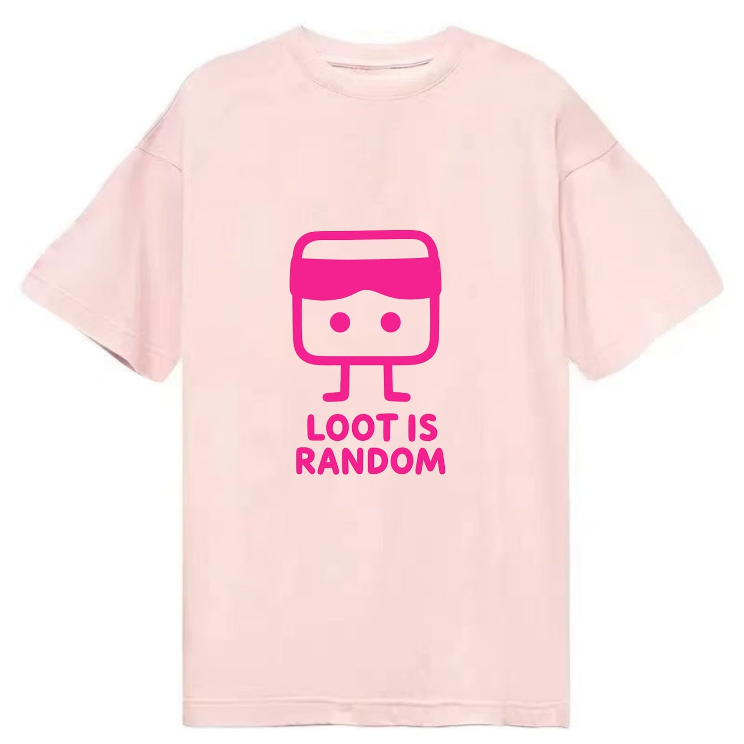 LOOT IS RANDOM | Dice wearing blindfold - Classic T-shirt - Pink