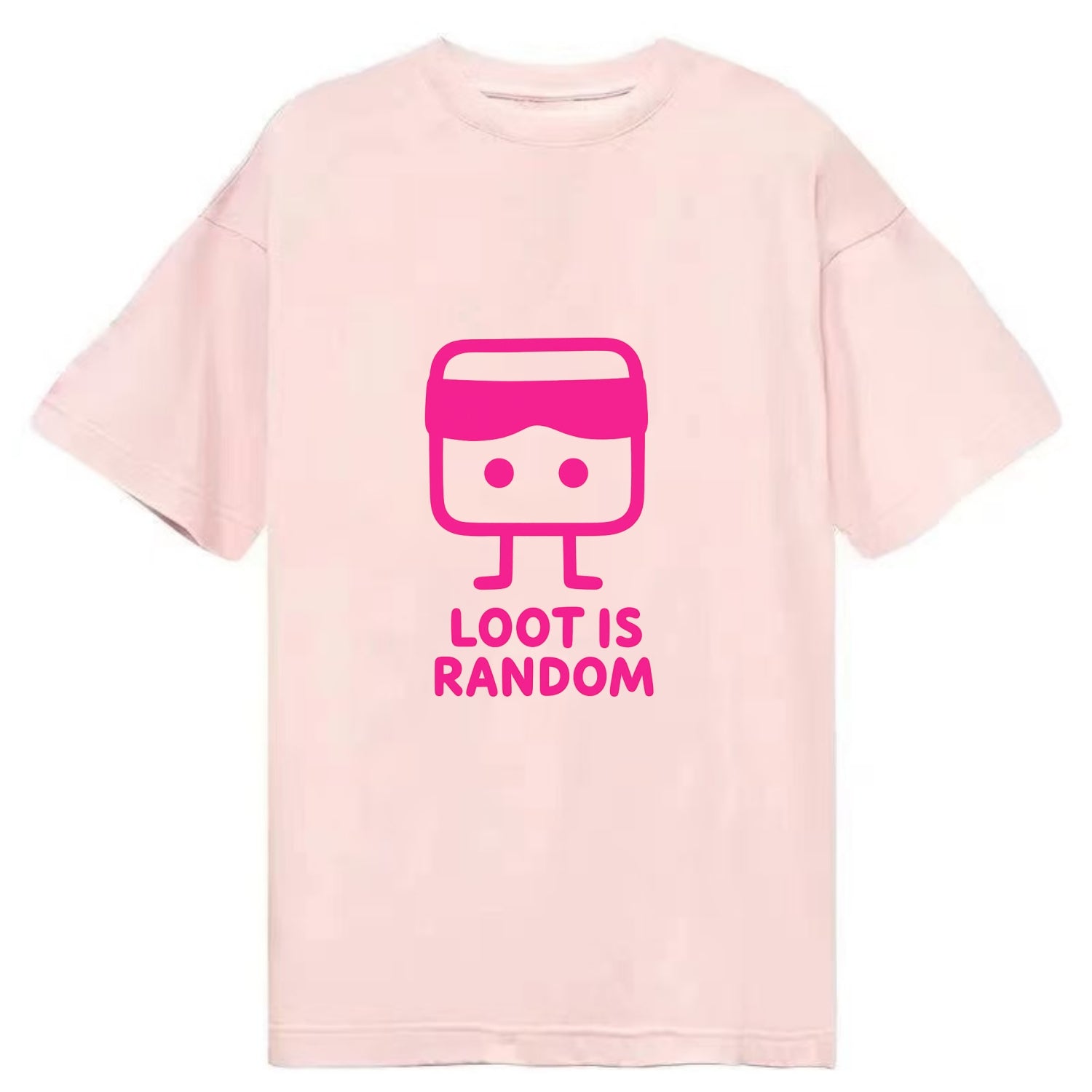 LOOT IS RANDOM | Dice wearing blindfold - Classic T-shirt - Pink